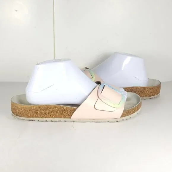 Birkenstock Women's Madrid Big Buckle EU41 US10 Leather Light Pink Slide Sandals - Picture 8 of 16